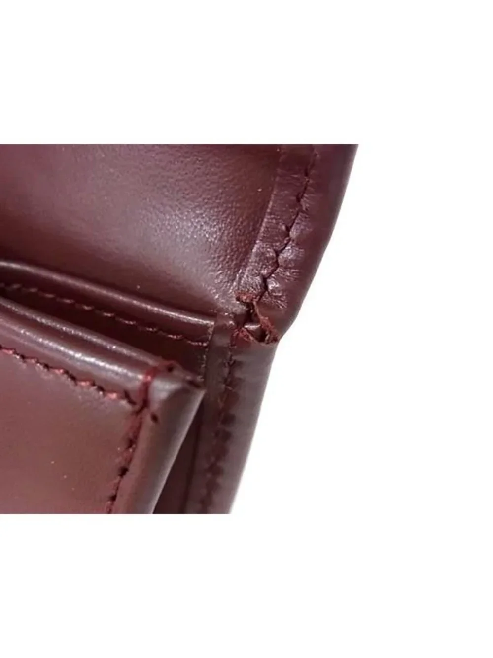 Cartier Leather Must Line Coin Case Purse Bordeaux